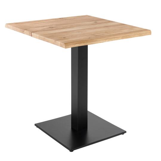 Mesa de comedor con bordes rectos 70 x 70 cm en roble