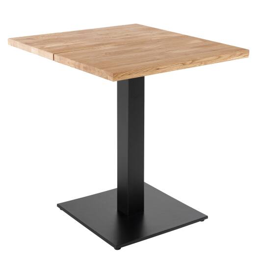 Mesa de comedor con bordes rectos 70 x 70 cm en roble