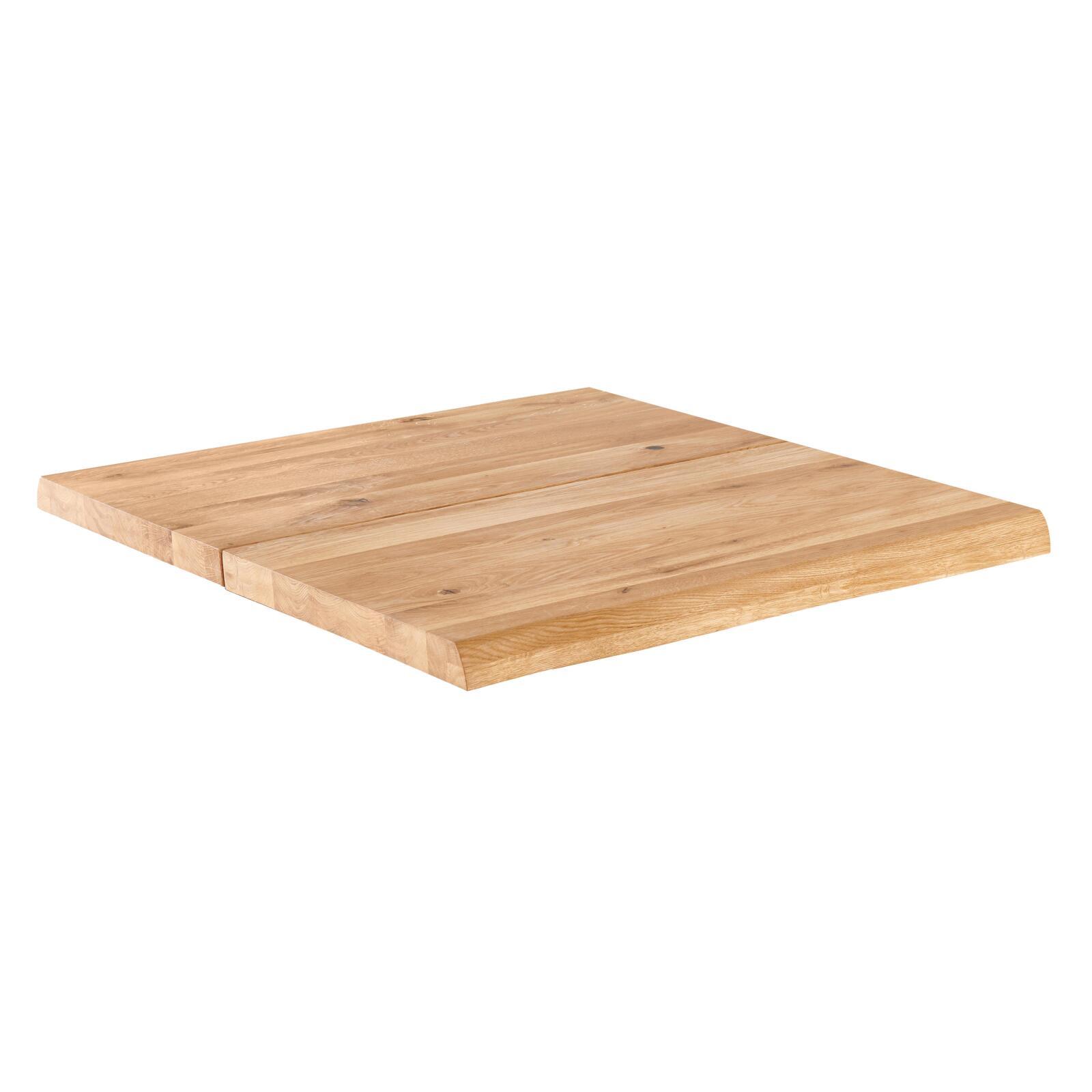 Mesa de comedor con bordes rectos 70 x 70 cm en roble