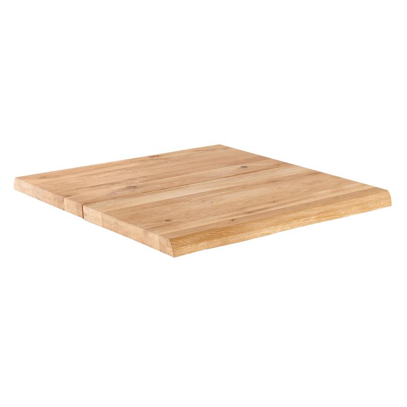 Mesa de comedor con bordes rectos 70 x 70 cm en roble