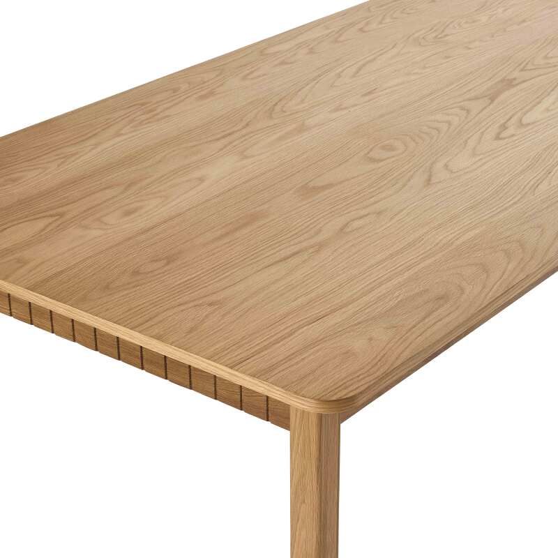 Mesa de comedor rectangular en MDF chapado en roble 200 cm (6/7)
