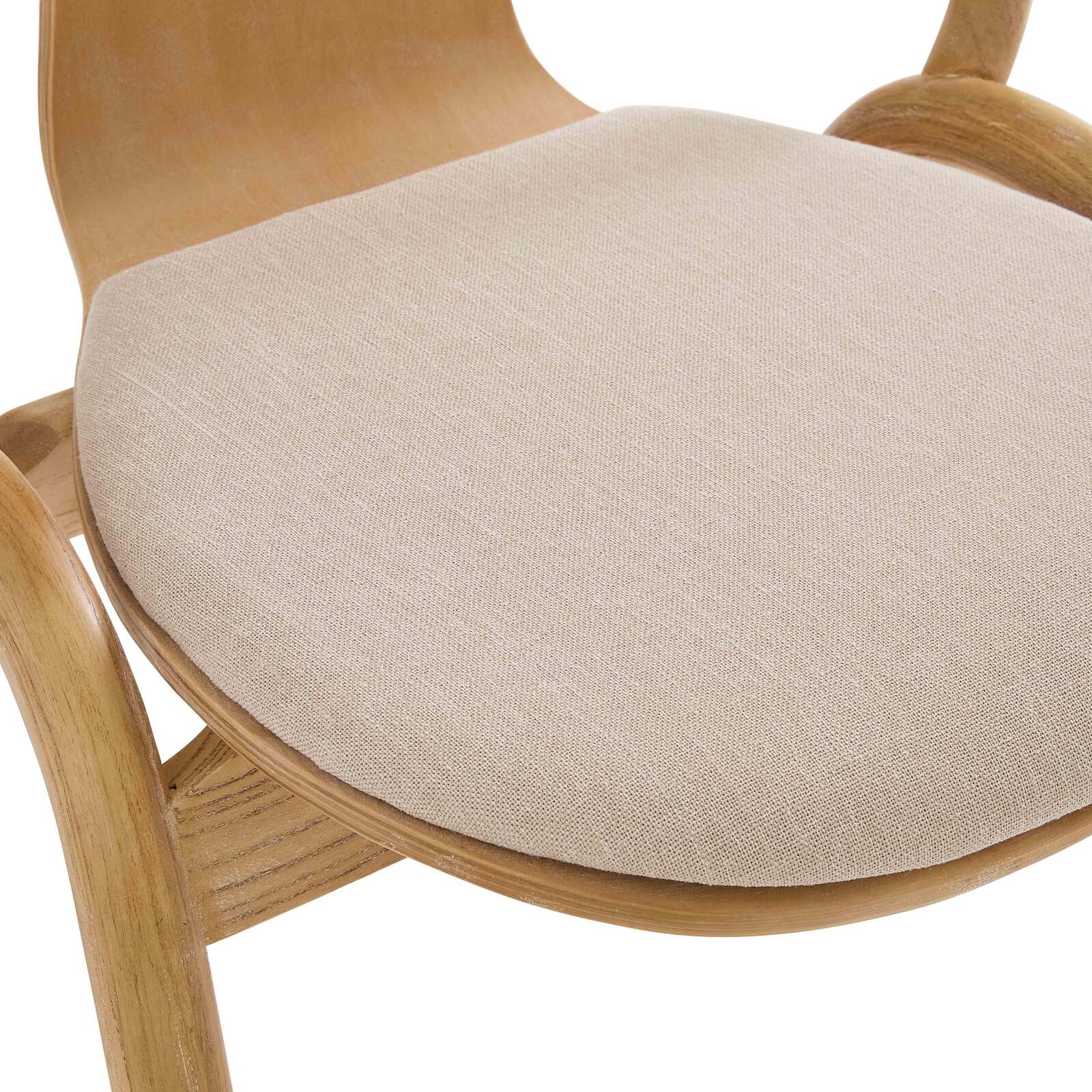 Lote de 2 sillas de madera de olmo con asiento de tela