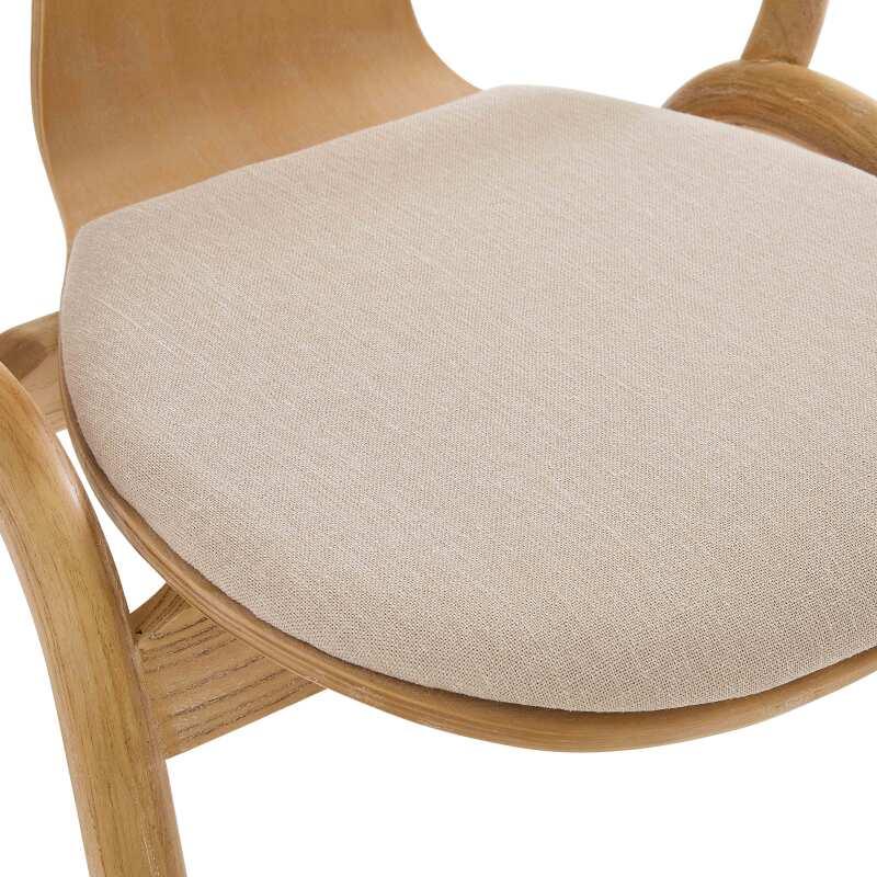 Lote de 2 sillas de madera de olmo con asiento de tela