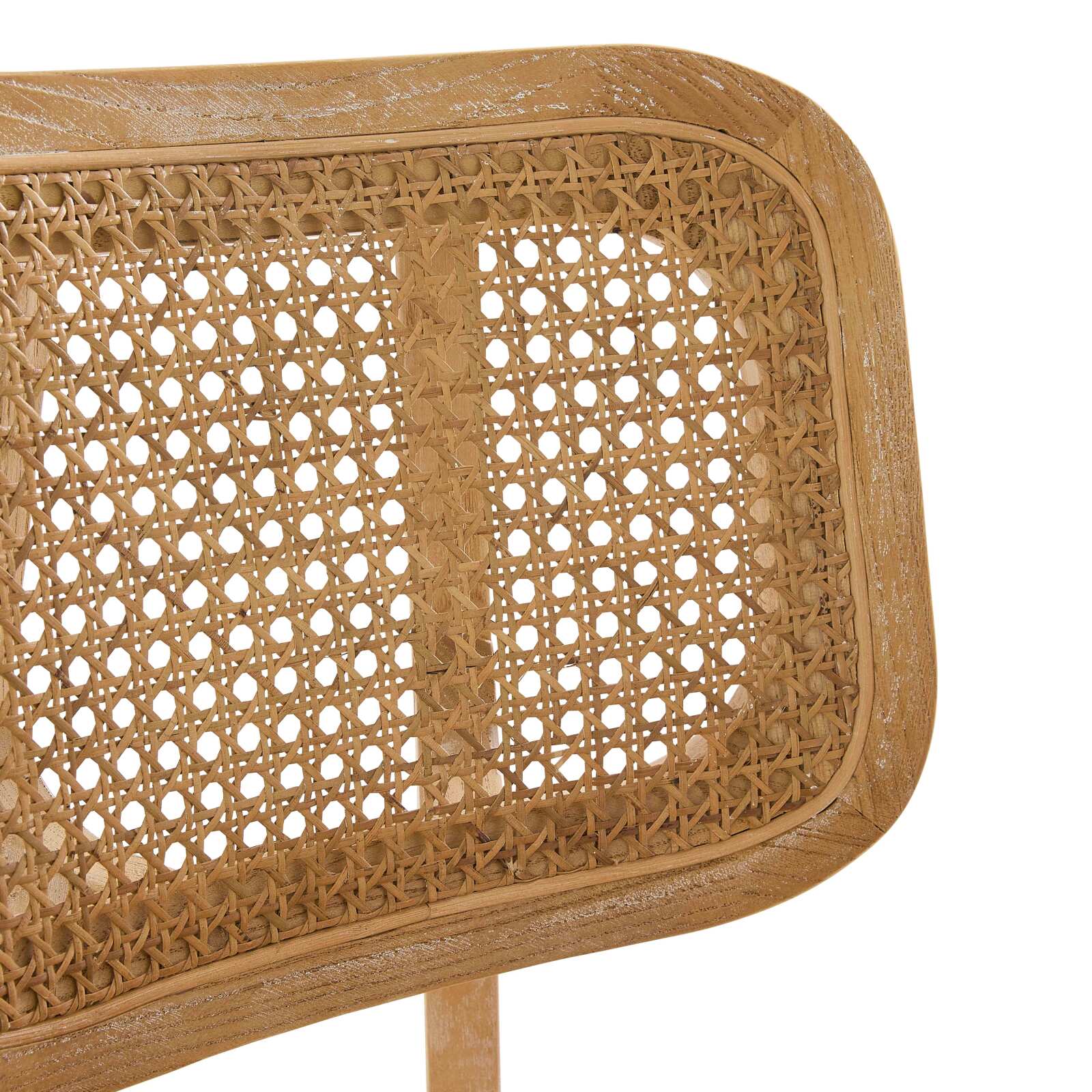 Lote de 2 sillas en madera de olmo y ratán natural