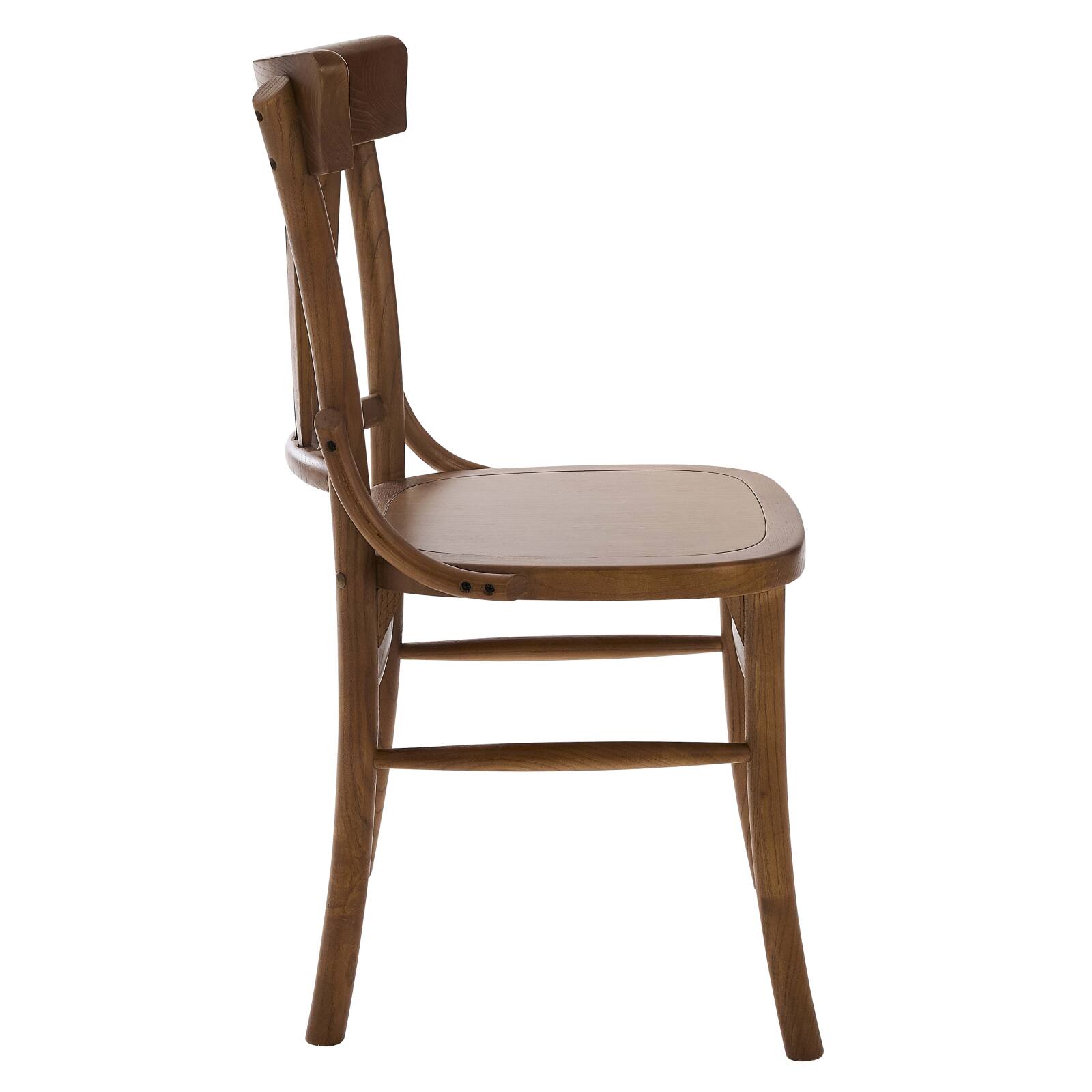 Lote de 2 sillas de madera de olmo oscuro