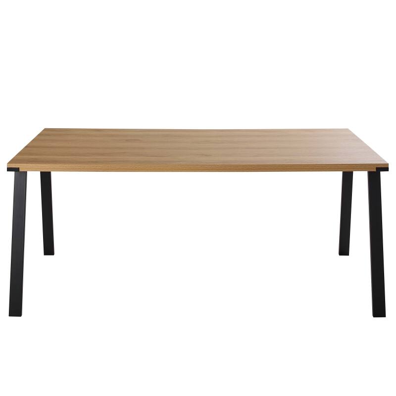 Mesa de comedor rectangular en MDF con decoración en melamina y acero 180 cm