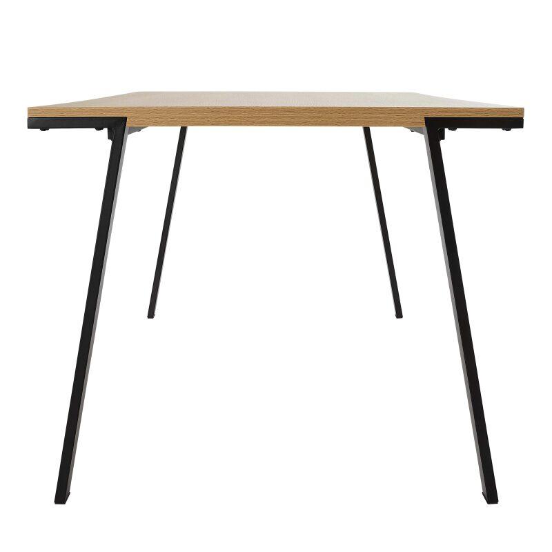 Mesa de comedor rectangular en MDF con decoración en melamina y acero 180 cm