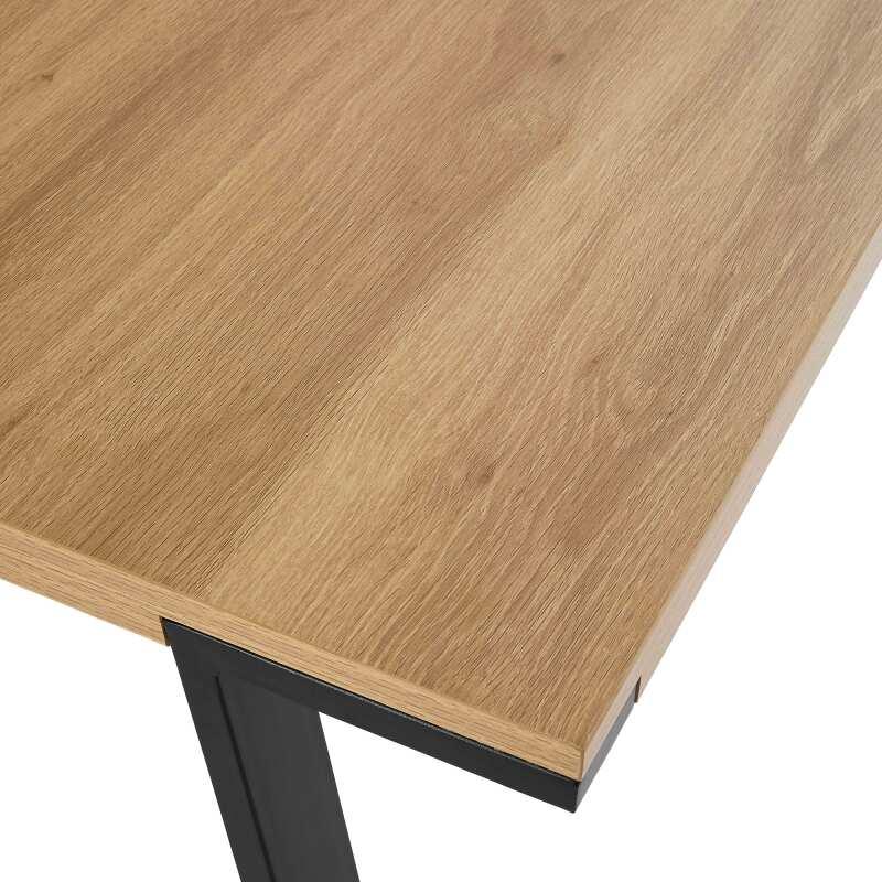 Mesa de comedor rectangular en MDF con decoración en melamina y acero 180 cm