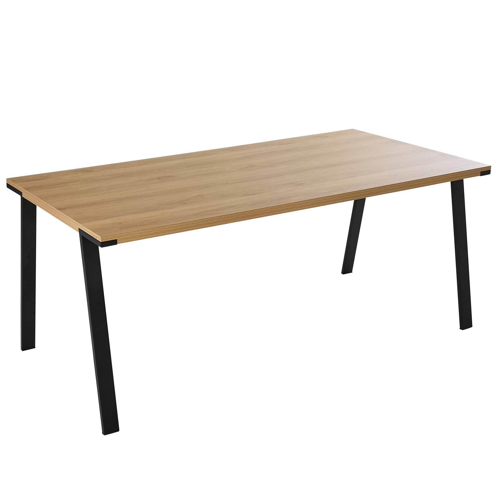 Mesa de comedor rectangular en MDF con decoración en melamina y acero 180 cm