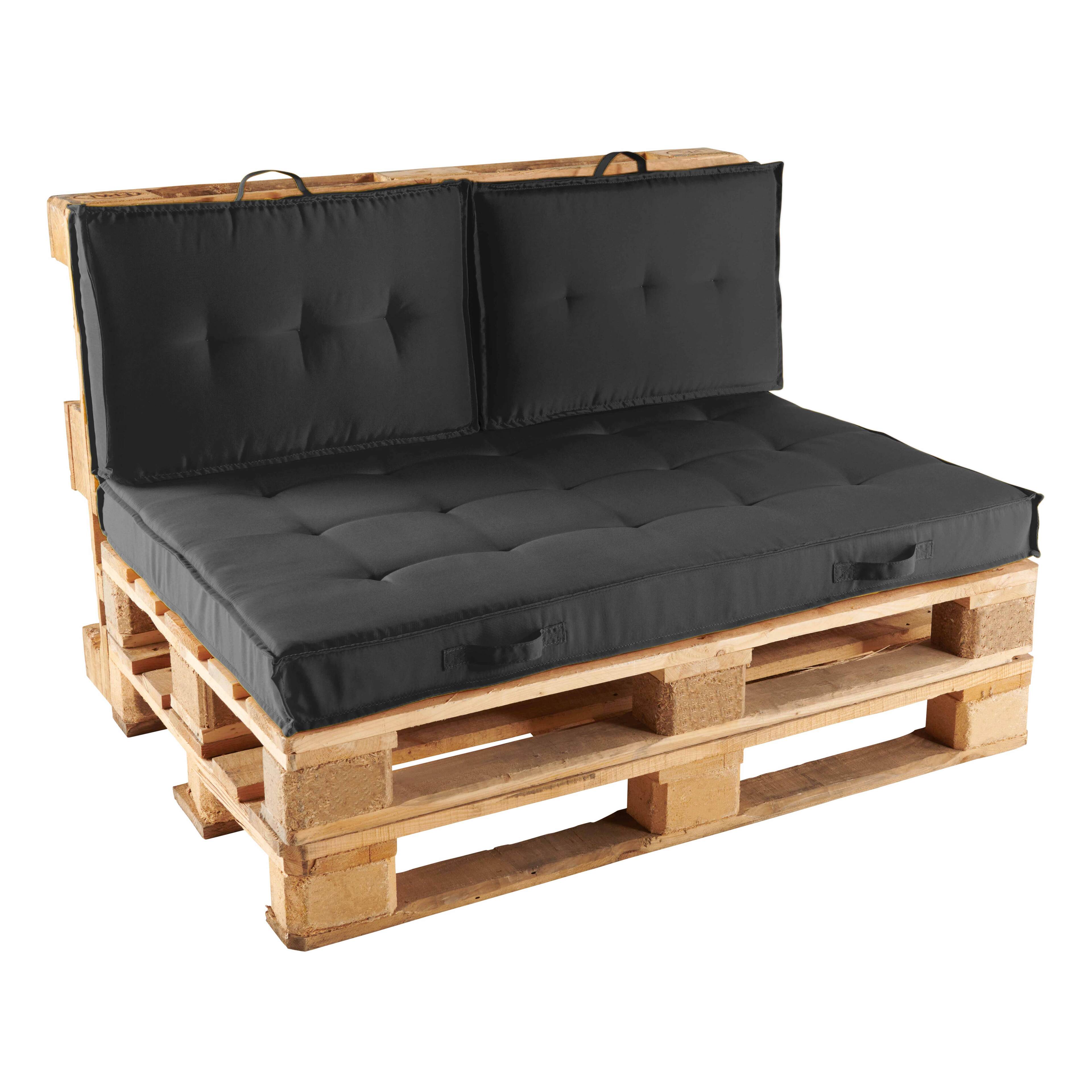 Conjunto de sofá de palets cojines de jardín Oviala