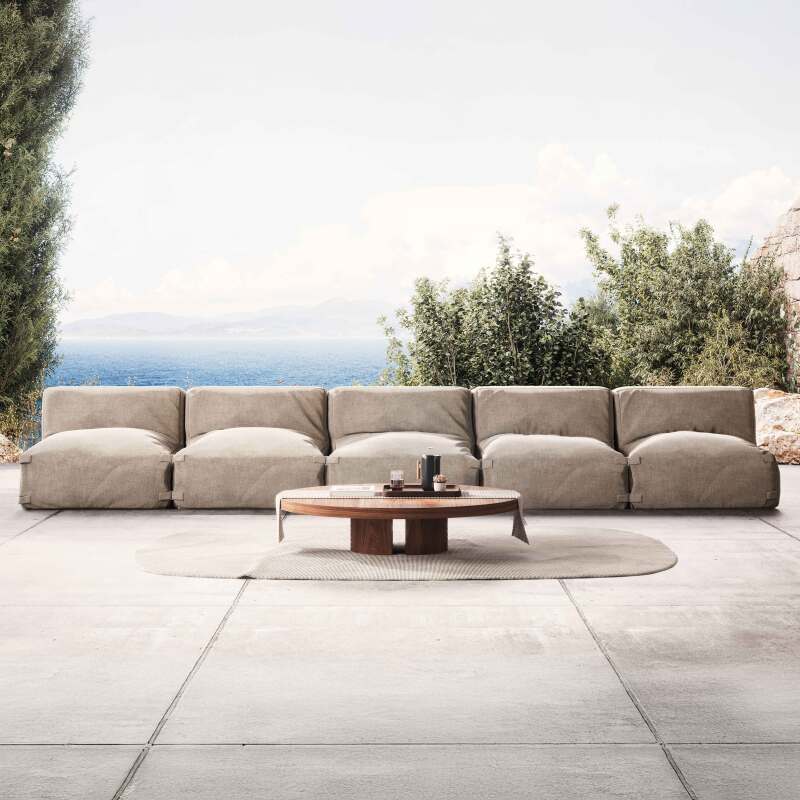 Sofá modular de exterior con 5 sillones