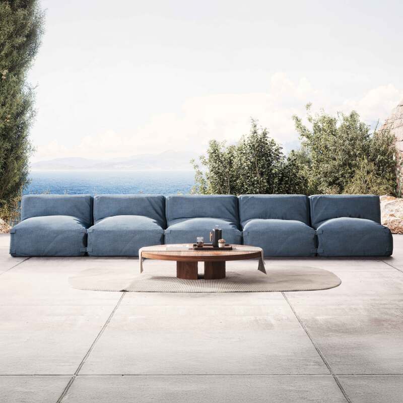 Sofá modular de exterior para 5 personas con 5 sillones - Lifestyle