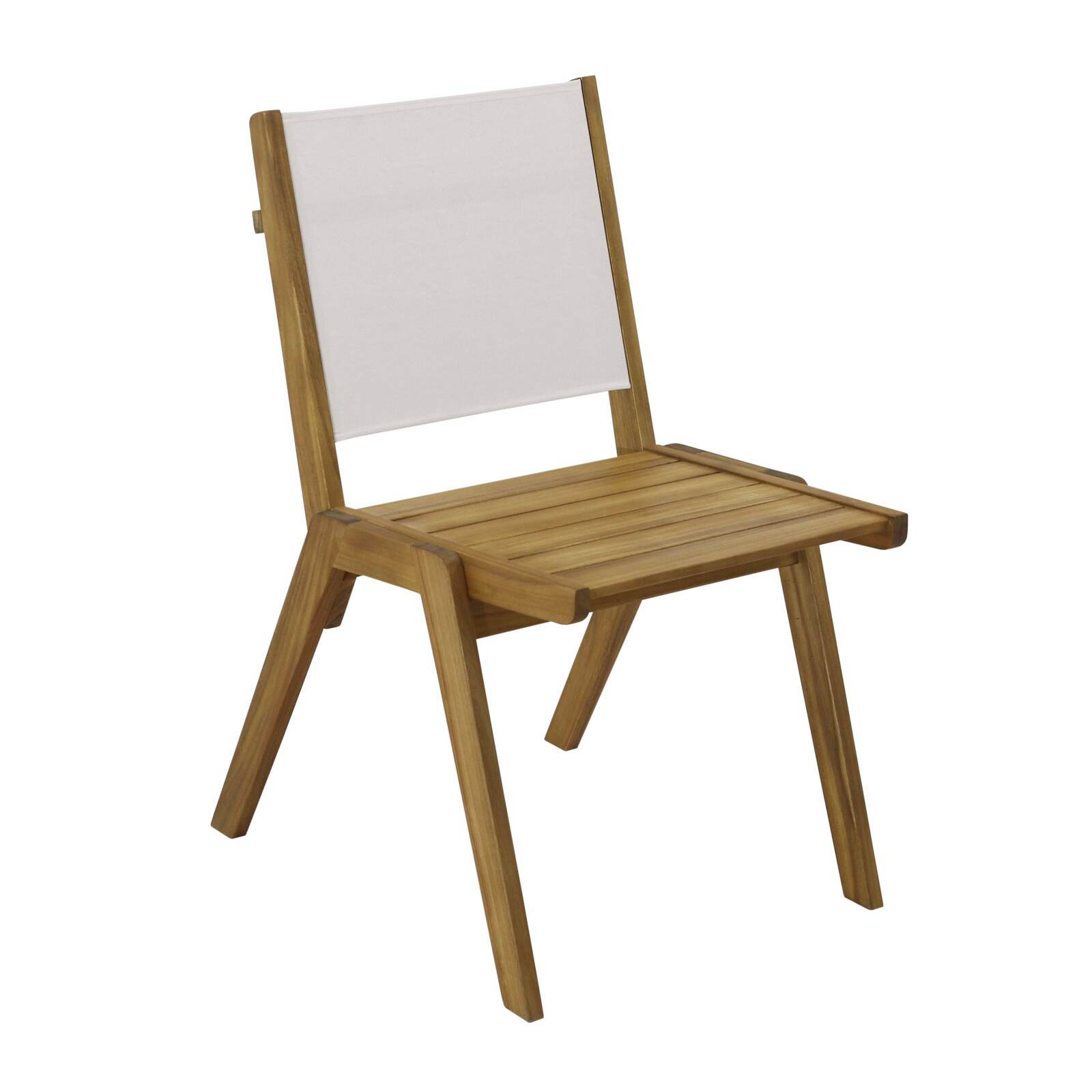 Silla de jardín de madera de eucalipto FSC® y textileno - Juego de 2 Silla de jardín de madera de eucalipto FSC® y textileno - Juego de 2