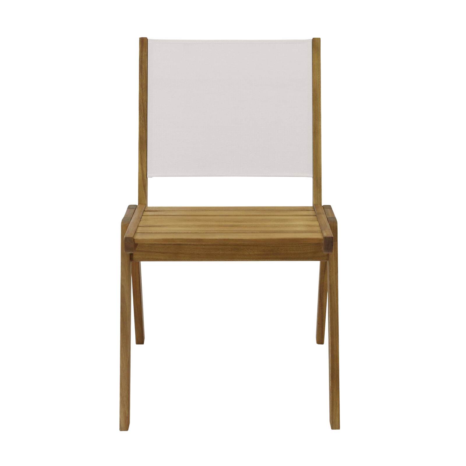 Silla de jardín de madera de eucalipto FSC® y textileno - Juego de 2 Silla de jardín de madera de eucalipto FSC® y textileno - Juego de 2