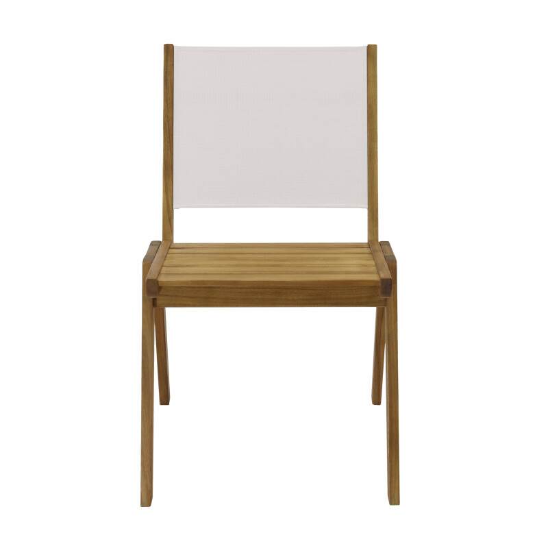 Silla de jardín de madera de eucalipto FSC® y textileno - Juego de 2