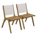 Silla de jardín de madera de eucalipto FSC® y textileno - Juego de 2