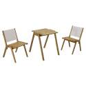 Silla de jardín de madera de eucalipto FSC® y textileno - Juego de 2