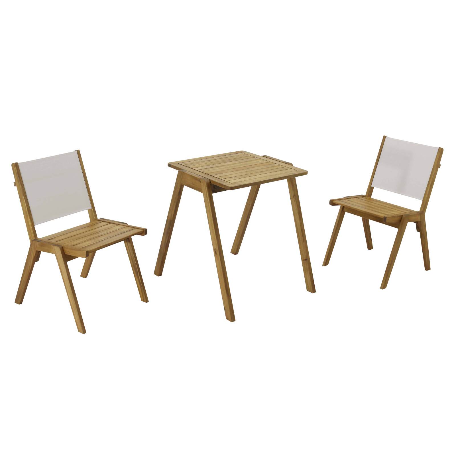 Silla de jardín de madera de eucalipto FSC® y textileno - Juego de 2 Silla de jardín de madera de eucalipto FSC® y textileno - Juego de 2