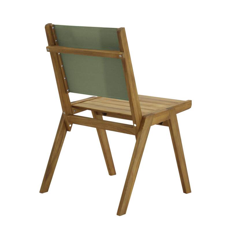 Silla de jardín de madera de eucalipto FSC® y textileno - Juego de 2 (2/6)