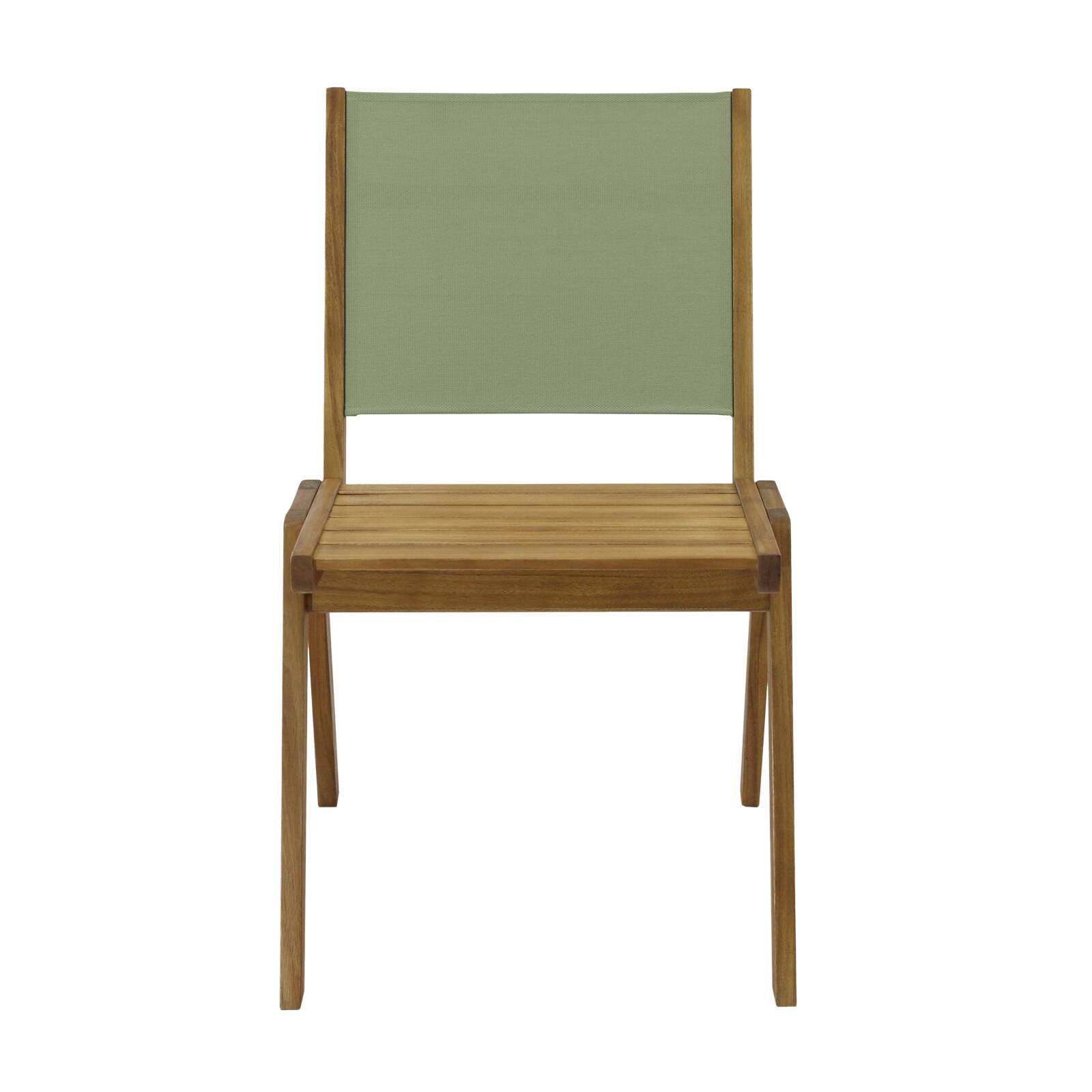 Silla de jardín de madera de eucalipto FSC® y textileno - Juego de 2