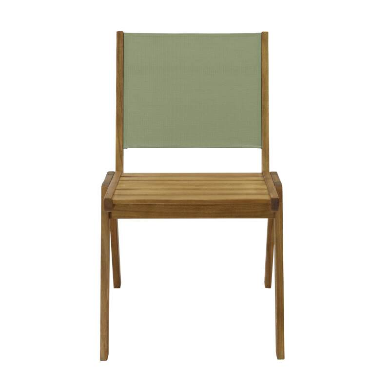 Silla de jardín de madera de eucalipto FSC® y textileno - Juego de 2 (4/6)