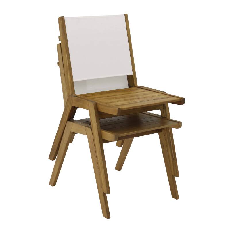 Mesa de jardín cuadrada 67 x 80 x 76 cm en madera de eucalipto FSC® y 2 sillas