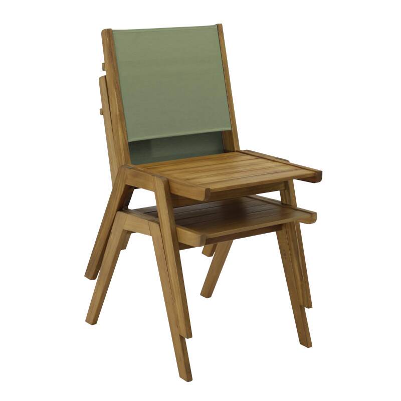 Mesa de jardín cuadrada 67 x 80 x 76 cm en madera de eucalipto FSC® y 2 sillas