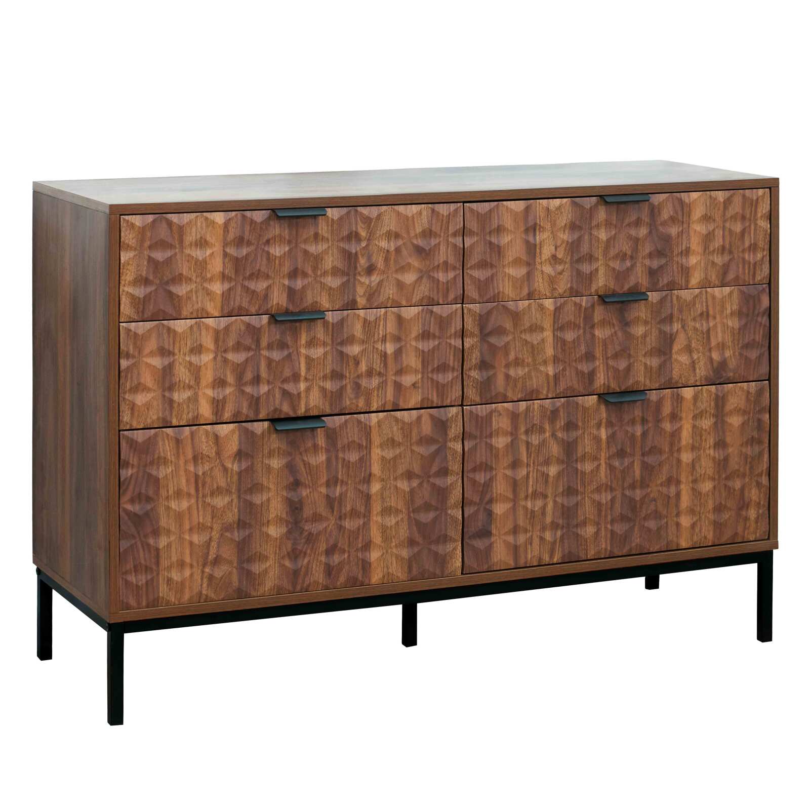 Cómoda con 6 cajones en MDF decoración melamina 112 cm