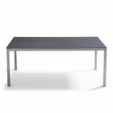 Mesa de jardín rectangular 180 x 90 cm, tablero de cristal y 8 sillas