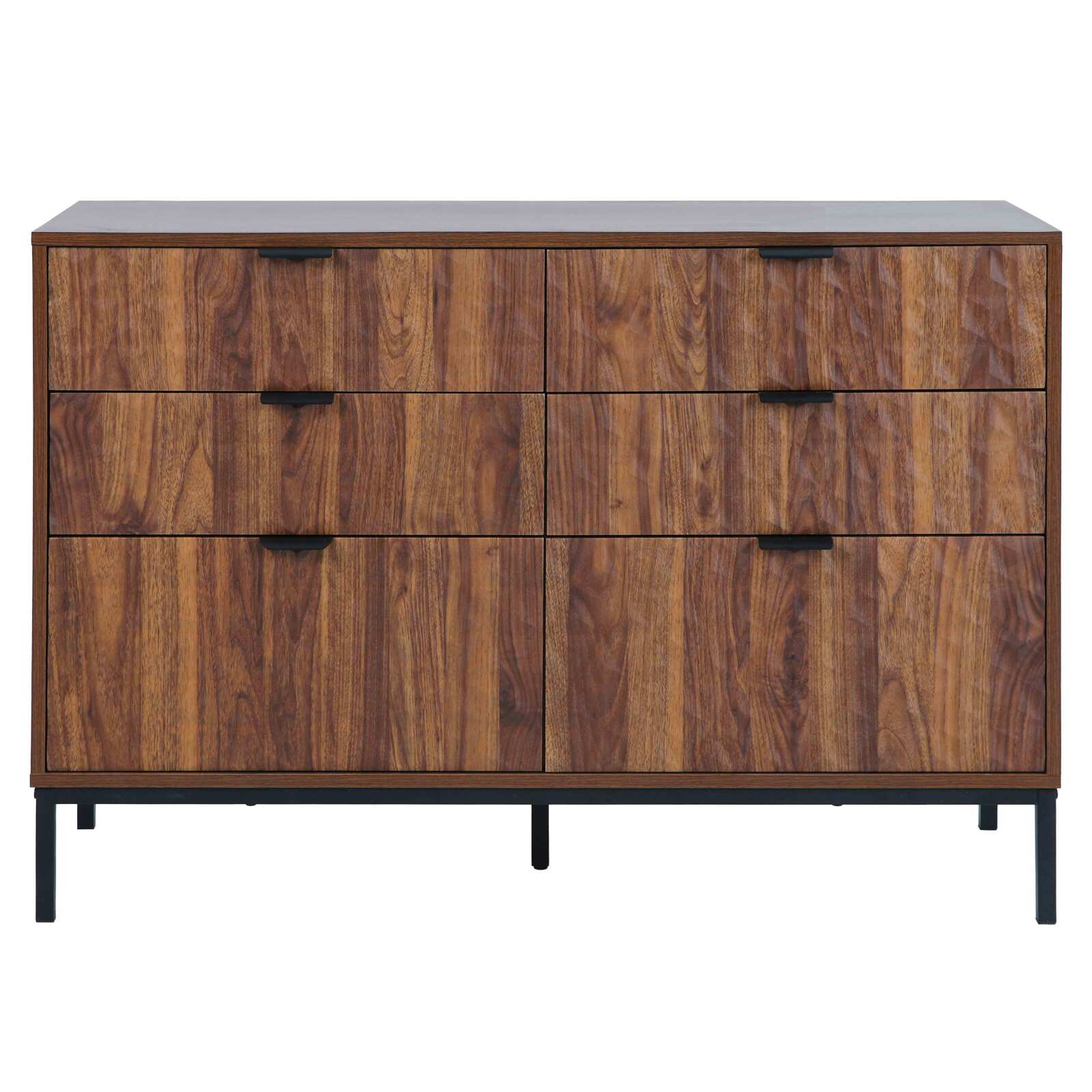 Cómoda con 6 cajones en MDF decoración melamina 112 cm