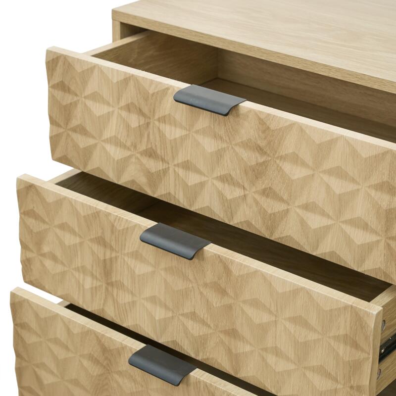 Cómoda con 6 cajones en MDF decoración melamina 112 cm