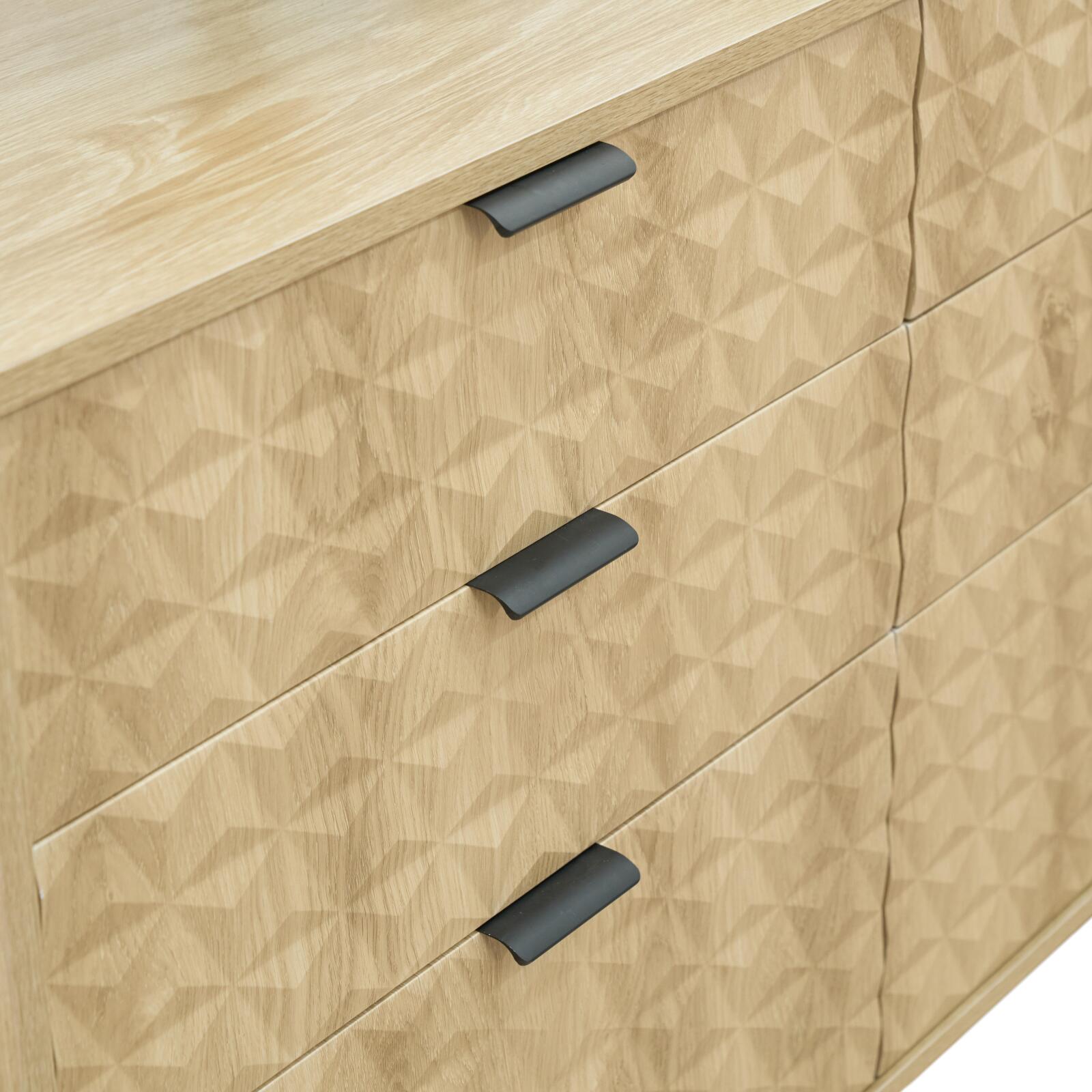 Cómoda con 6 cajones en MDF decoración melamina 112 cm