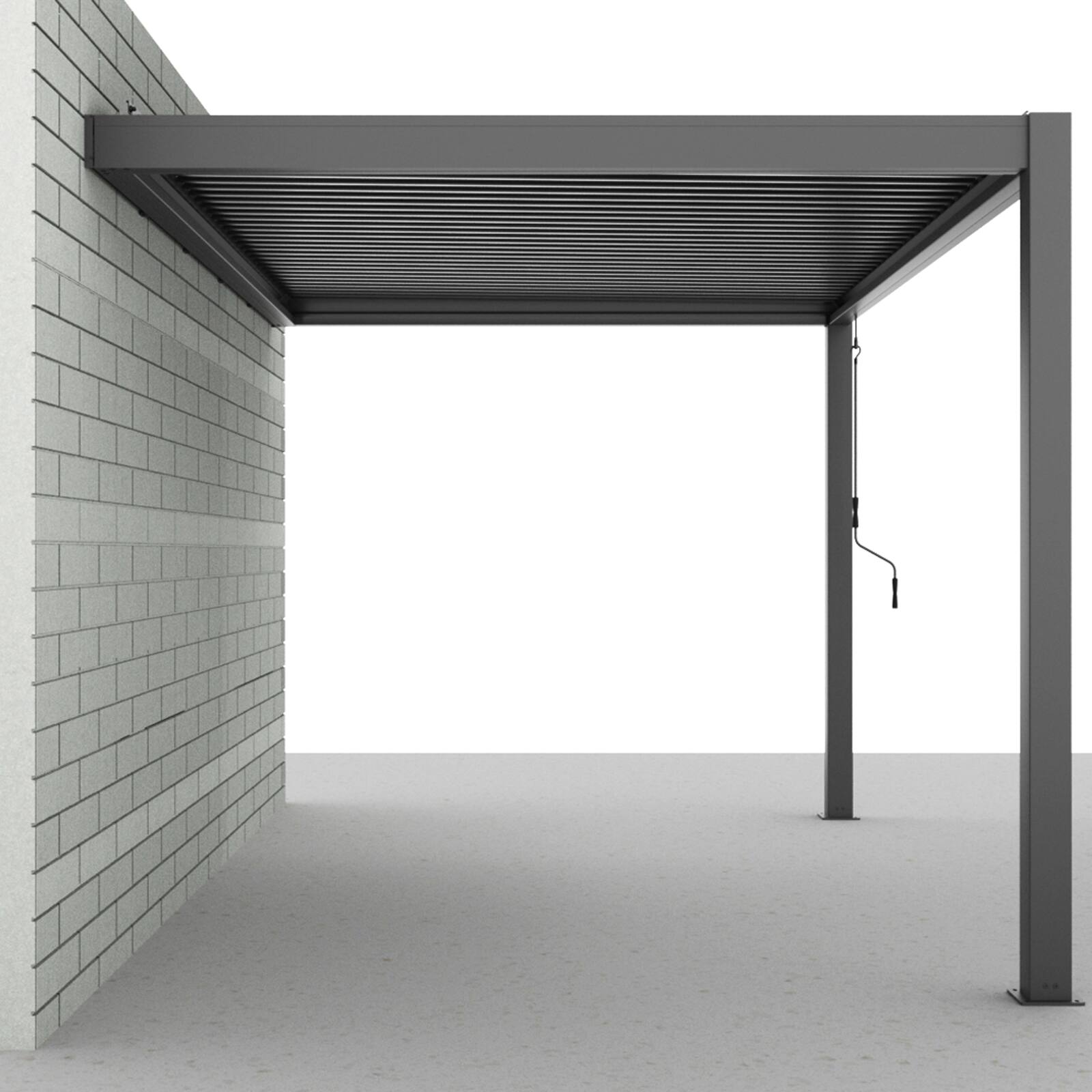 Pérgola bioclimática adosada 4x3m en aluminio gris antracita