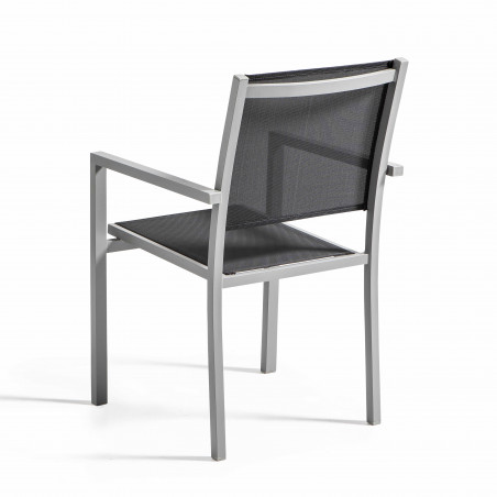 Mesa de jardín rectangular 180 x 90 cm, tablero de cristal y 8 sillas