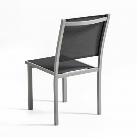 Mesa de jardín rectangular 180 x 90 cm, tablero de cristal y 8 sillas