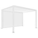 Pérgola bioclimática adosada 4x3m motorizada/iluminada en aluminio blanco con 1, 2 o 3 persianas