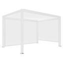 Pérgola bioclimática adosada 4x3m motorizada/iluminada en aluminio blanco con 1, 2 o 3 persianas