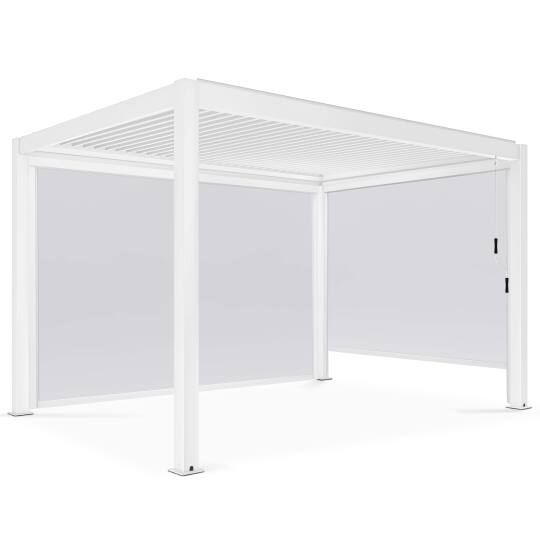 Pérgola bioclimática autoportante de 4x3m en aluminio blanco de 1, 2 o 3 persianas
