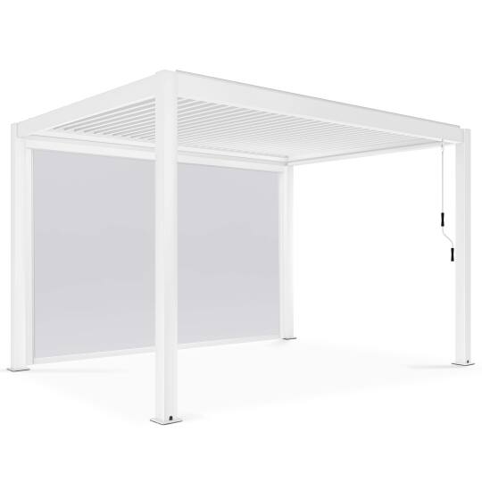 Pérgola bioclimática autoportante de 4x3m en aluminio blanco de 1, 2 o 3 persianas
