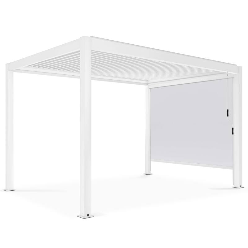 Pérgola bioclimática autoportante de 4x3m en aluminio blanco de 1, 2 o 3 persianas