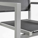 Mesa de jardín rectangular 180 x 90 cm, tablero de cristal y 8 sillas