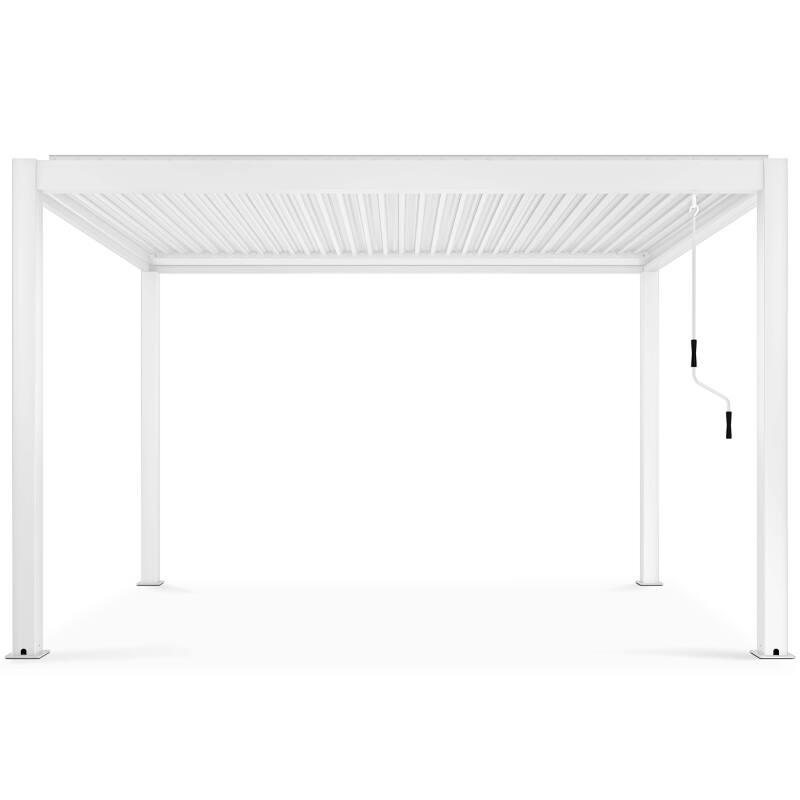 Pérgola bioclimática autoportante de 4x3m en aluminio blanco de 1, 2 o 3 persianas