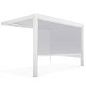 Pérgola bioclimática de inclinación 4x3m en aluminio blanco con 1, 2 o 3 persianas