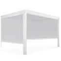 Pérgola bioclimática de inclinación 4x3m en aluminio blanco con 1, 2 o 3 persianas