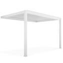 Pérgola bioclimática de inclinación 4x3m en aluminio blanco con 1, 2 o 3 persianas
