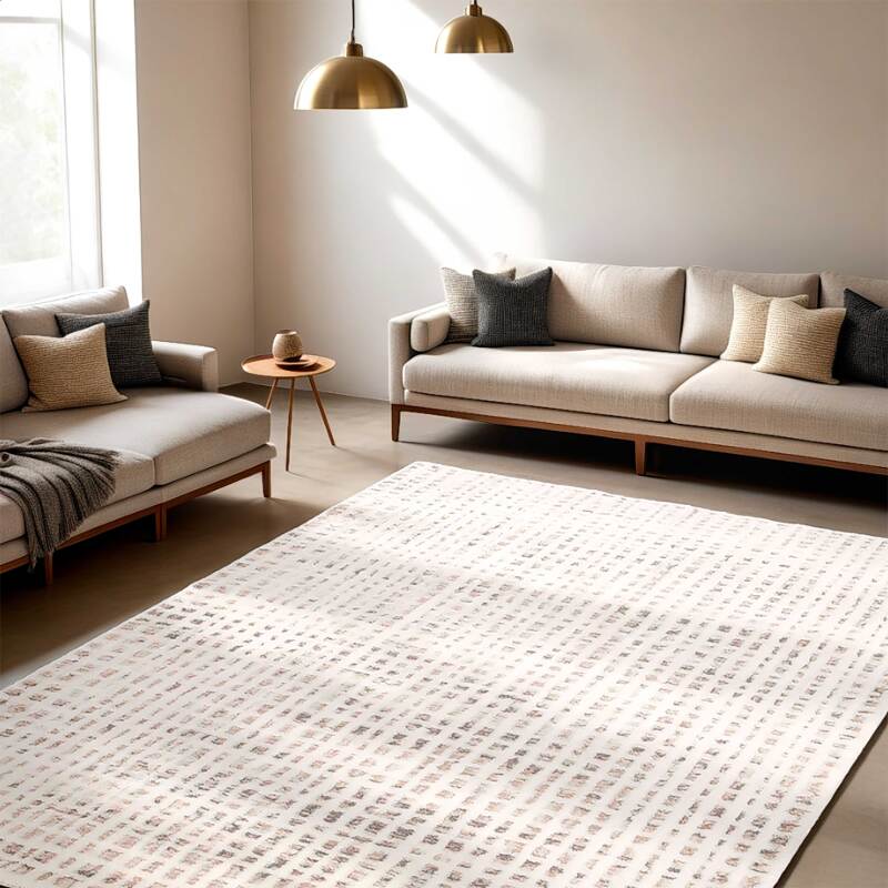 Alfombra Shaggy rectangular de pelo corto de poliéster y polipropileno