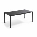 Mesa de jardín rectangular 180 x 90 cm, tablero de cristal y 8 sillas