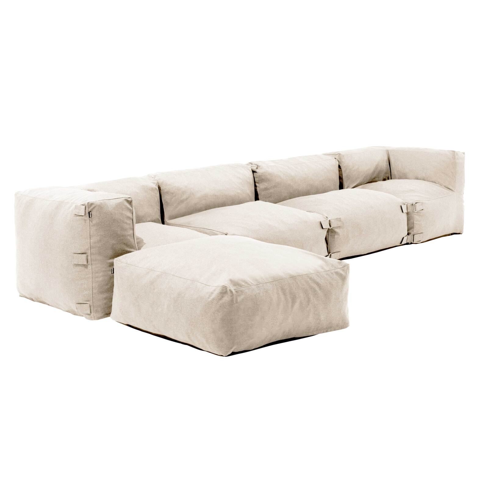 Sofá modular de exterior con 2 sillones, 2 sillones esquineros y 1 puf