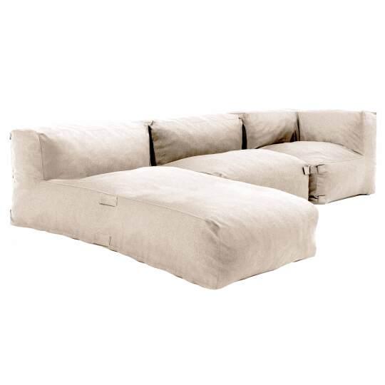 Mobiliario de jardín modular con 1 sillón bajo, 1 sillón esquinero y 1 chaise longue | Oviala