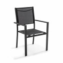 Mesa de jardín rectangular 180 x 90 cm, tablero de cristal y 8 sillas